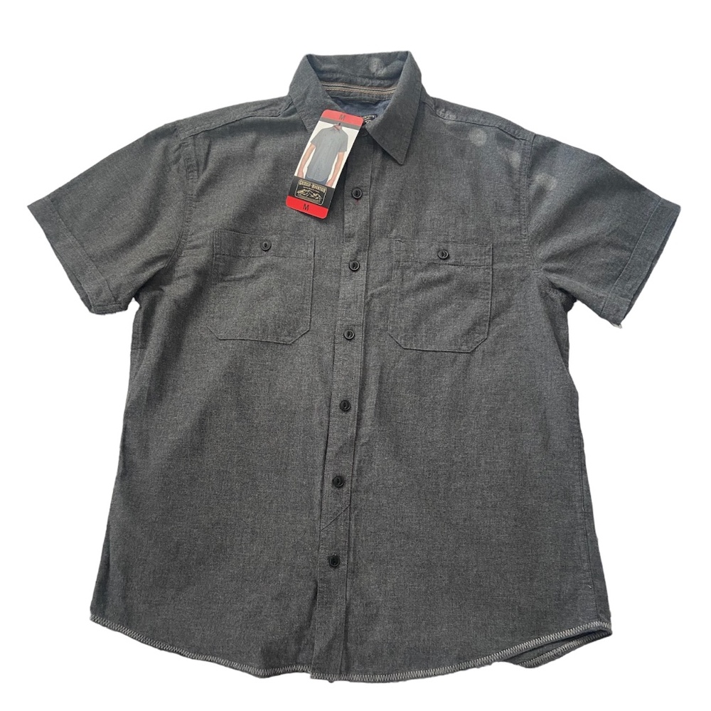 Men's GRIZZLY MOUNTAIN Button Up Short Sleeve Shirt NWT Size Medium